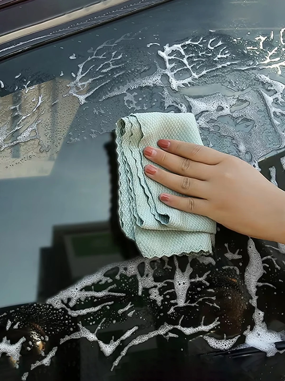 Microfiber Glass Cleaning Cloth Rag Lint-Free for Windows Car Kitchen Mirror No Trace Reusable Fish Scale Rag Polishing