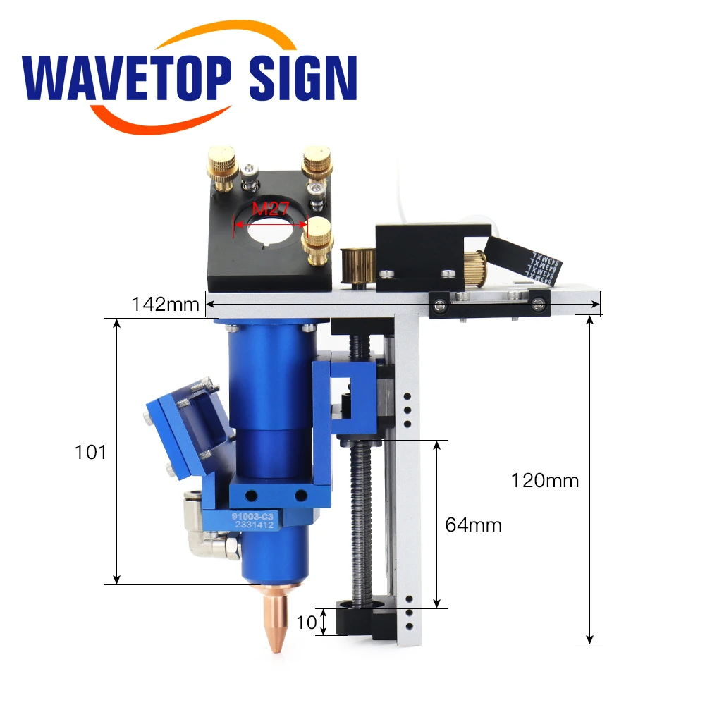 WaveTopSign Automatic Height Control System LFS-ANM-T43 Hybird Laser Head Focuses on Non-metal Plywood Wood Co2 Cutting Machine