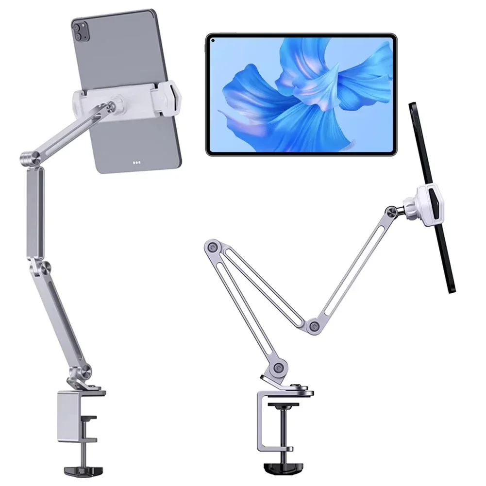 Aluminium verstellbarer Tablet-Halterst änder für Bett & Schreibtisch 12.9 Drehung flexible Arm halterung kompatibel mit iPad Pro Air 4-1/2''