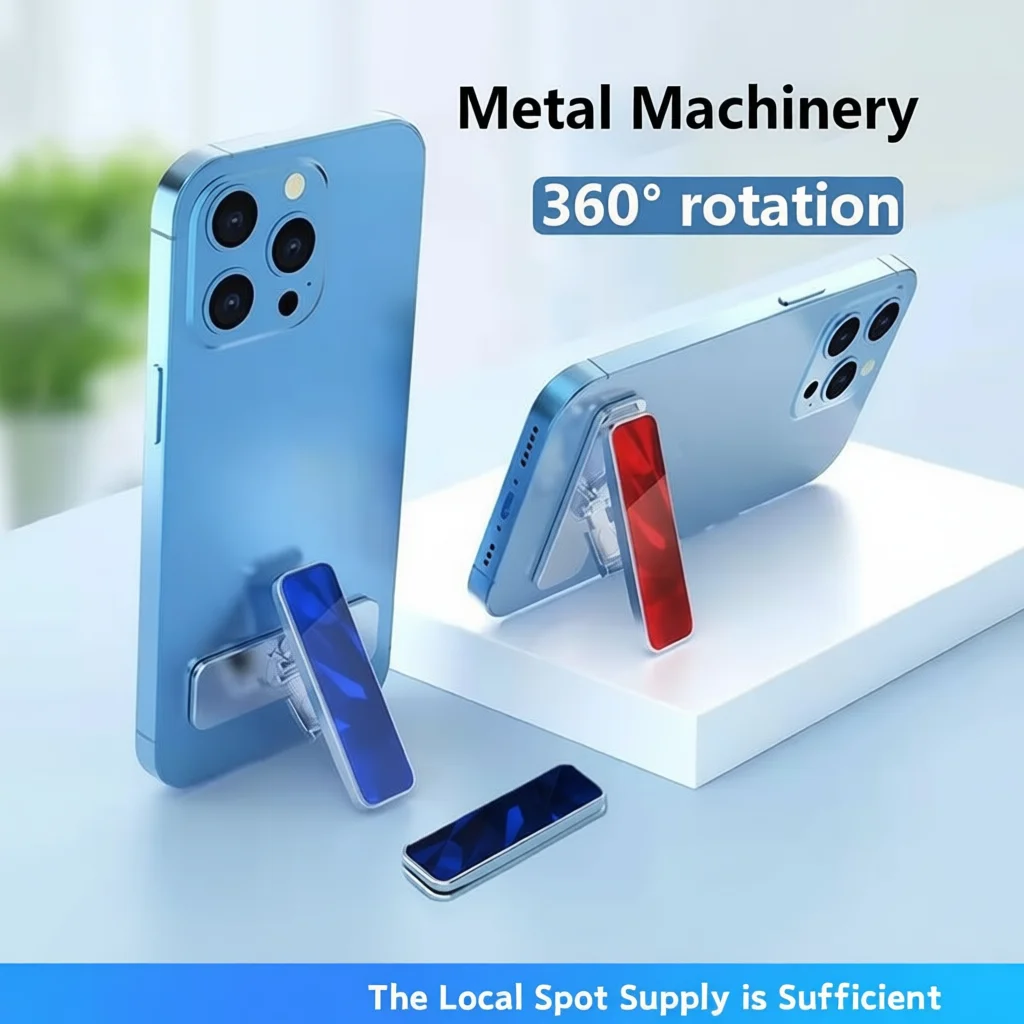 

Luxury Mini Phone Holder Metal Folding Phone Stand Invisible 360°Rotate Mobile Phone Kickstand Holder Desk Phones Bracket Mount