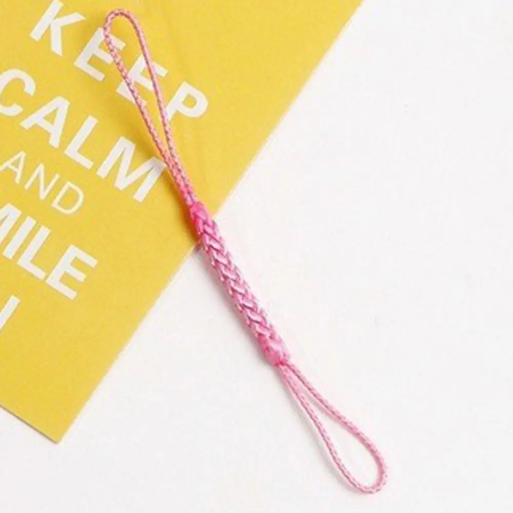 Hand Knitted Diy Phone Rope Key Lanyard Braided Phone Strap Solid Color Double Ended Phone Lanyards Keychain Accessories