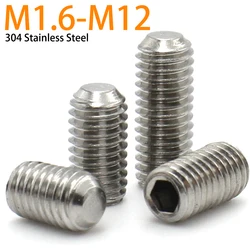 20-1PCS Hex Socket Set Screw Cup Point Stainless Steel M1.6 M2 M2.5 M3 M4 M5 M6 M8 M10 M12 Headless Hex Socket Grub Screw DIN916