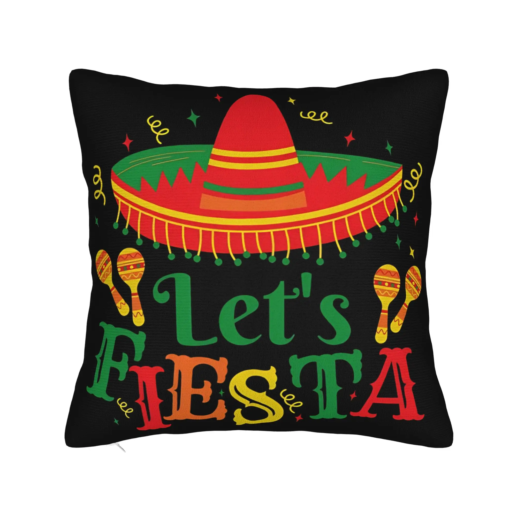 Pillow Cover Let's Shift Party Fiesta Mexican Amigo Cinco De Mayo Trendy Pillow Case For Sofa Couch Bed Living Room Pillowcases