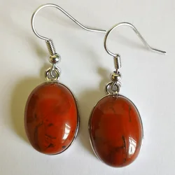 Breciated Jasper Stone Oval beads Dangle Earrings Jewelry For Woman Gift T259