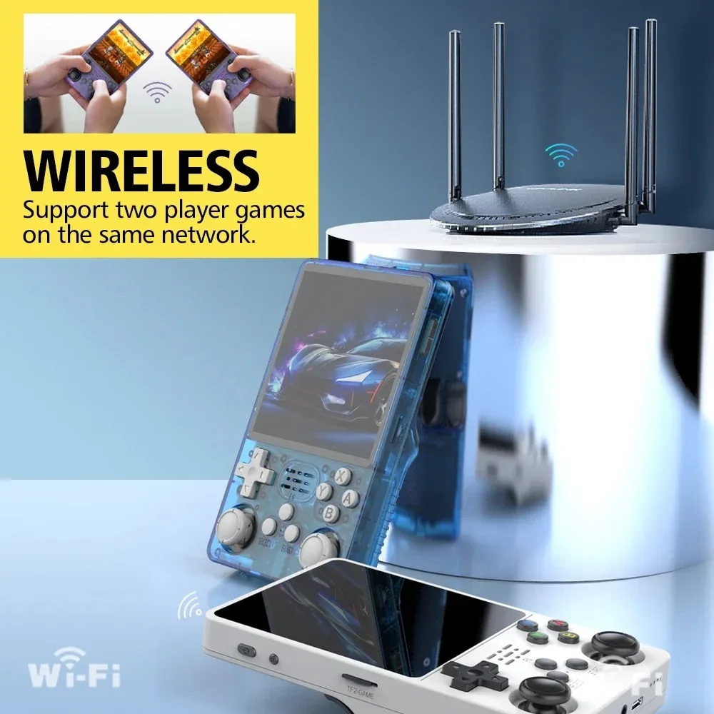 FLLTF R36 Plus Retro Handheld Game Console Linux 64-bit System 4" IPS Screen RK3326 Portable Pocket Video Player  Games