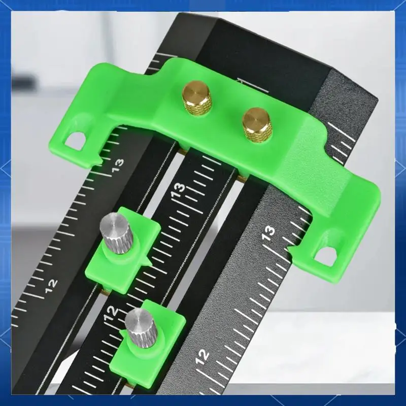 AA77 T-Shaped Double Line Marking Ruler+Steel Needle/Parallel/Vertical Marking Ruler Hole Scribe Marking Mark Ruler