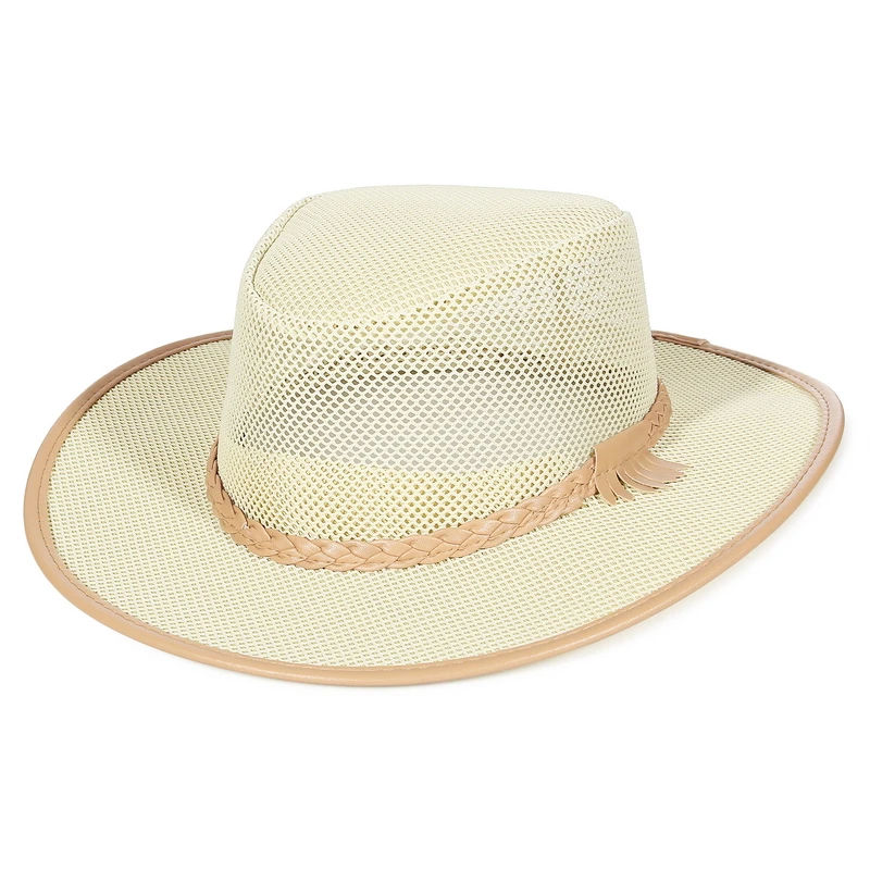 

GEMVIE Women Men Breathable Fedora Hat Wide Brim Summer Solid Color Beach Sun Hat with Windproof Rope