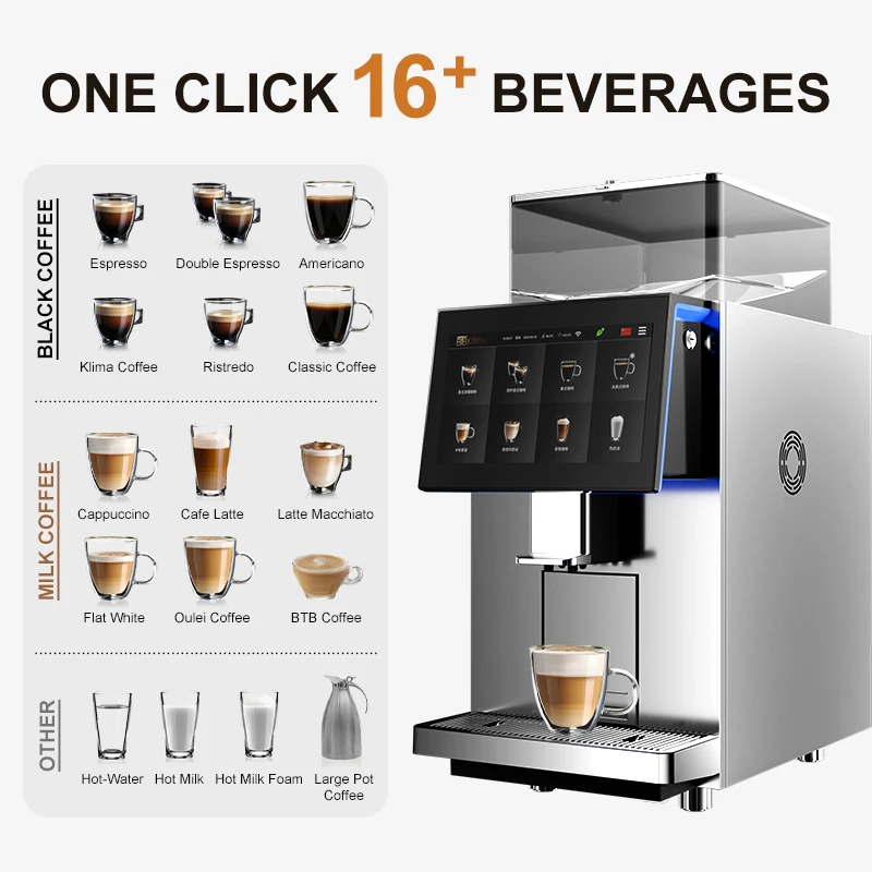 Digital Touch Screen Coffee Machine Super Commercial Automatic Espresso Machine