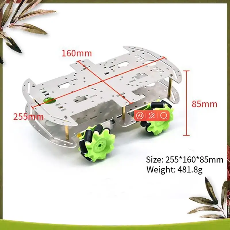 Nuovo-Per DIY Keyestudio 4WD Alluminio Mecanum Robot Auto Scheda Inferiore A Due Strati Per Arduino Robot Doppio Telaio Parti