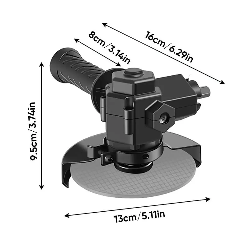 Electric Drill to Angle Grinder Adapter Multi-Purpose Cutting Electric Tool Adapter Side-Mounted Handle Cutting Wood Metal Pipes