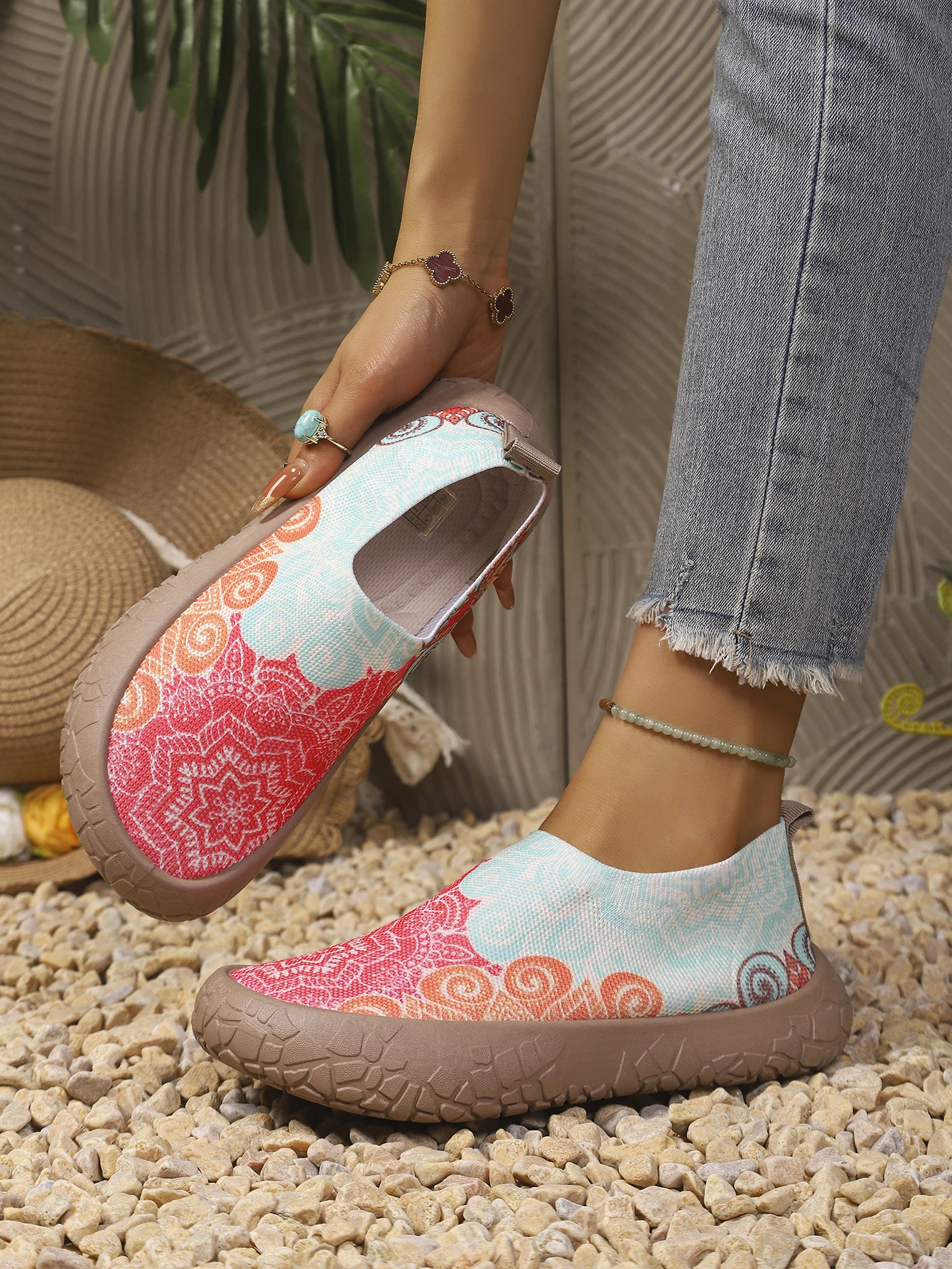 2026 Frühling Herbst Damen Slip-On Sneaker mit Sonnenblumenmuster, Leichte Atmungsaktive Rutschfeste Mesh-Herbst-Wanderschuhe, Park-Light-Wanderschuhe – Detail 11