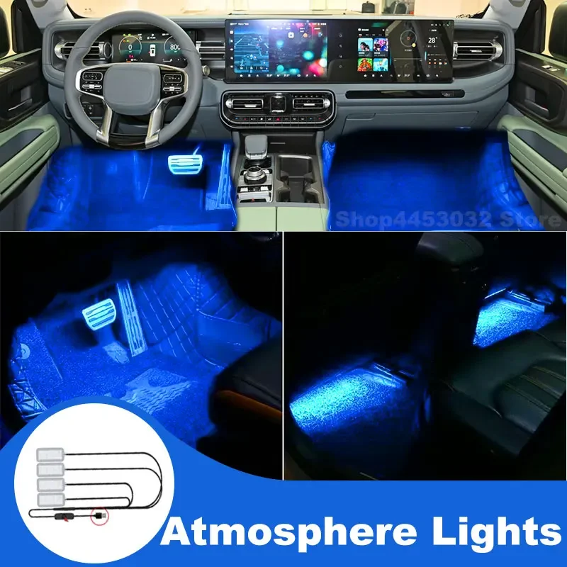 Car Assecories For Beijing BAIC bj40 x55 x3 x7 x5 x35 u5 PLUS Led Lamp Usb Foot Ambient Light Interieurs Voiture Blue