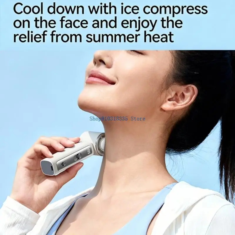  Handheld Cooling Fan With Ice Semiconductor Technology Adjustable Wind Speeds Up To 199 gears