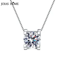 JoiasHome GRA Certified 1Ct moissanite Pendant Necklace 925 Sterling Silver Charm Party Wedding For Women Fine Silver Jewelry