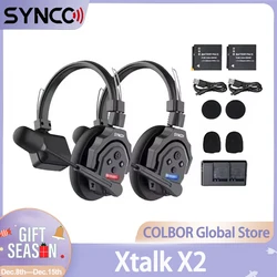 SYNCO Xtalk X2 Wireless Intercom System 2.4GHz Communication Headset With Battery Wireless Microphone for Studio