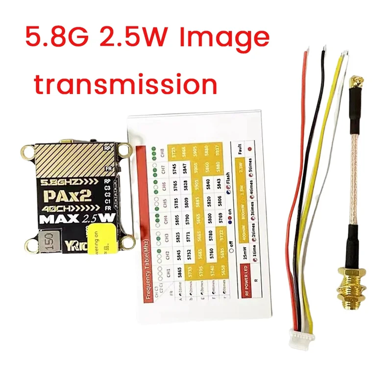 ABSY 5.8G 2.5W FPV VTX 40CH 2500MW For RC Fixed Wing FPV Long Rang Racing Drone Durable Durable Easy To Use