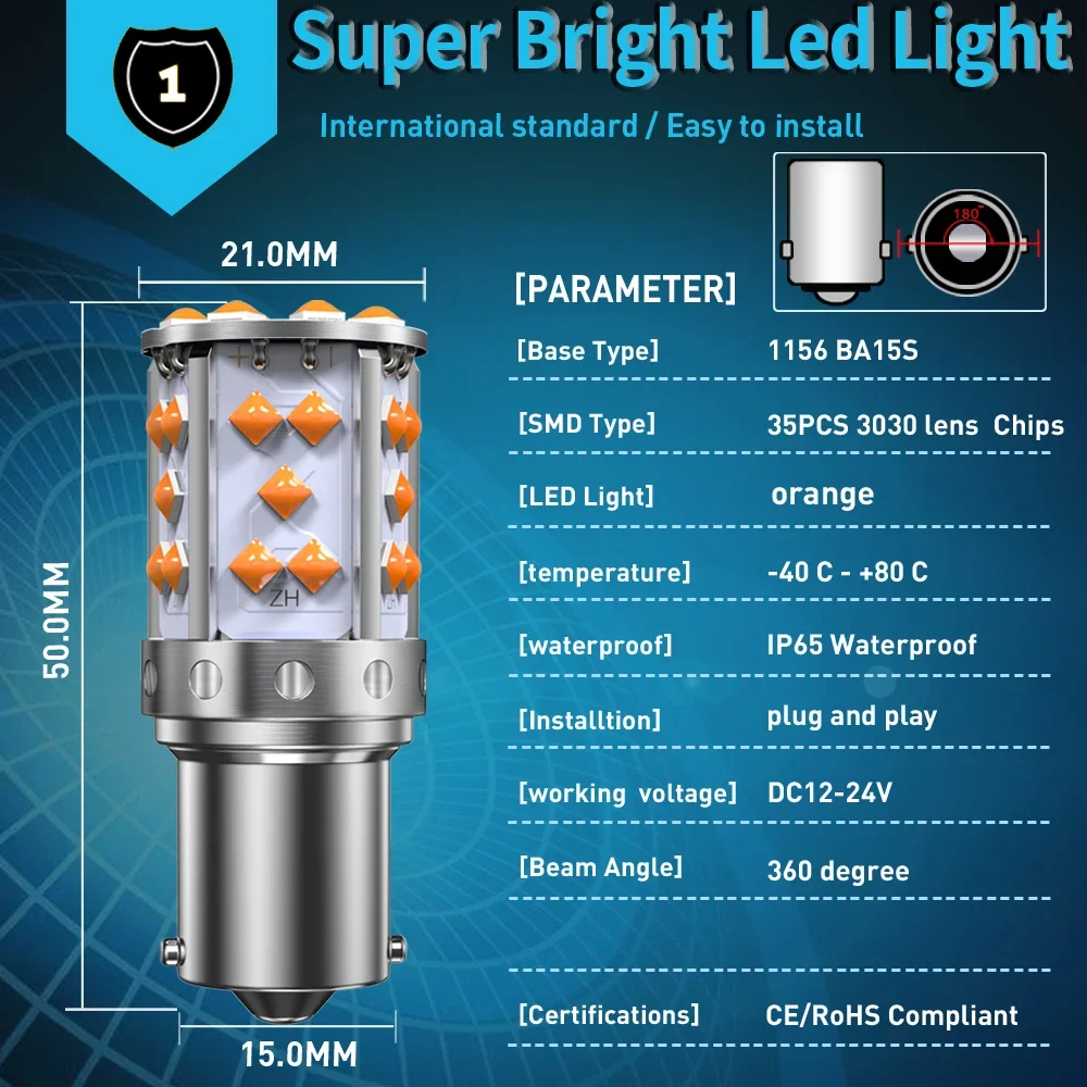 TCYATO 2 adet 1156 P21W BA15S - Orange Lighting Decor incelemesi ve fiyatı