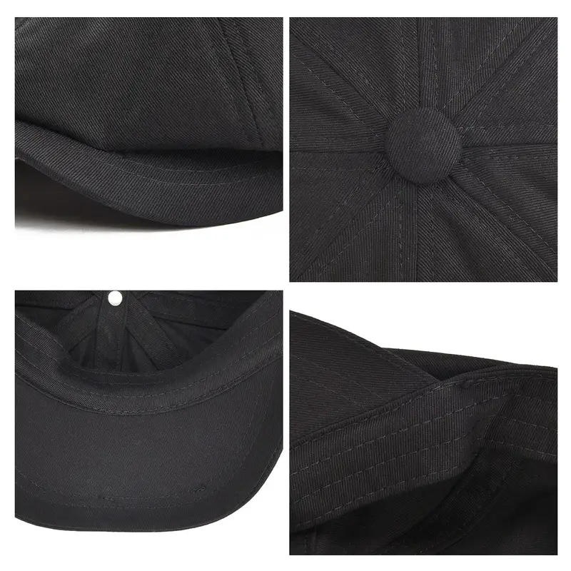 BOTVELA Newsboy Cap Men's Twill Cotton Eight Panel Hat Women's Baker Boy Caps Retro Big Large Hats Male Boina Black Beret 003 - Image 6