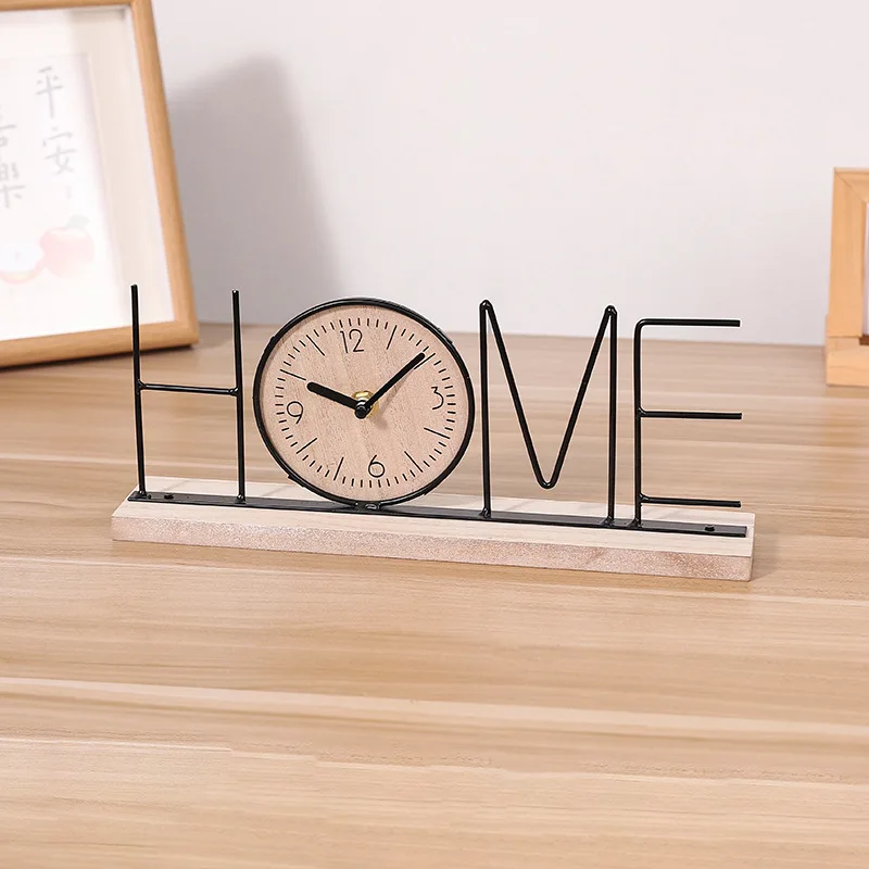 Minimalist Alphabet Wall Clock Creative Decor for Living Room Bedroom Office Desk Student Study Table