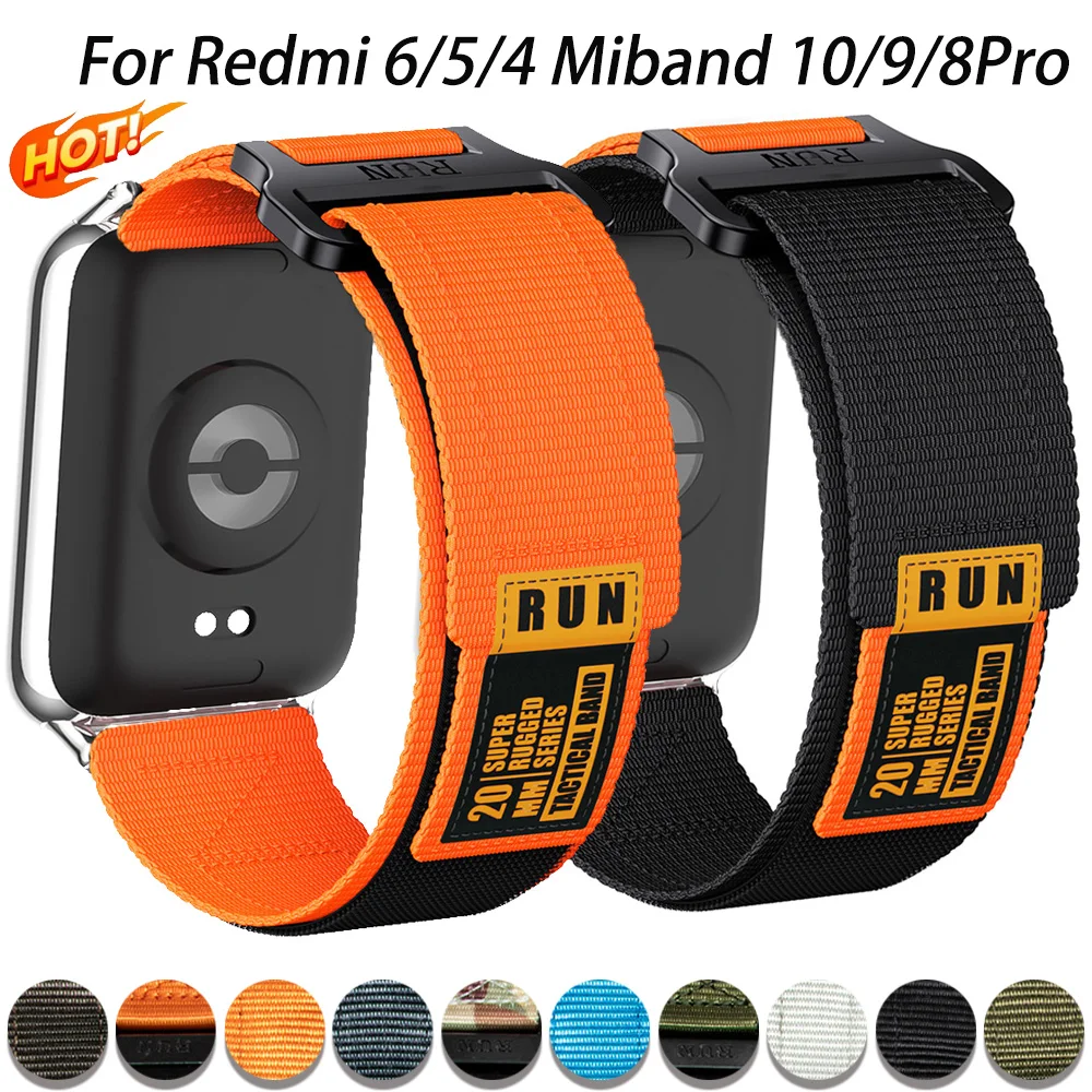 Image of Taktischer Nylonriemen für Redmi Watch 6/5/4 Sportarmband für Xiaomi Miband 9 Pro/8 Pro Elastisches Atmungsaktives Ersatz-Armband