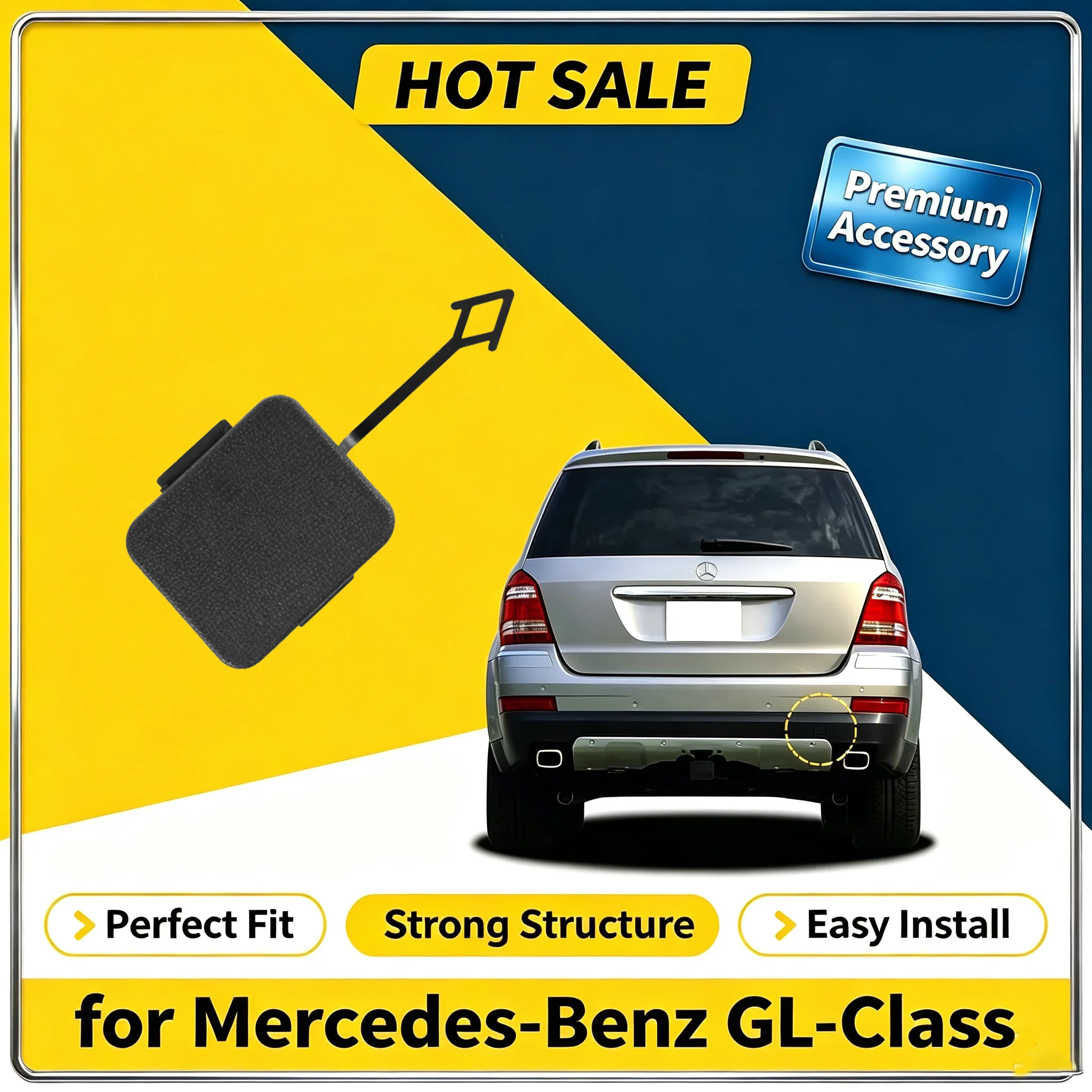 For Mercedes Benz X164 W164 GL Class GL350 GL450 2006-2009 Rear Bumper Tow Hook Cover Cap A1648850523