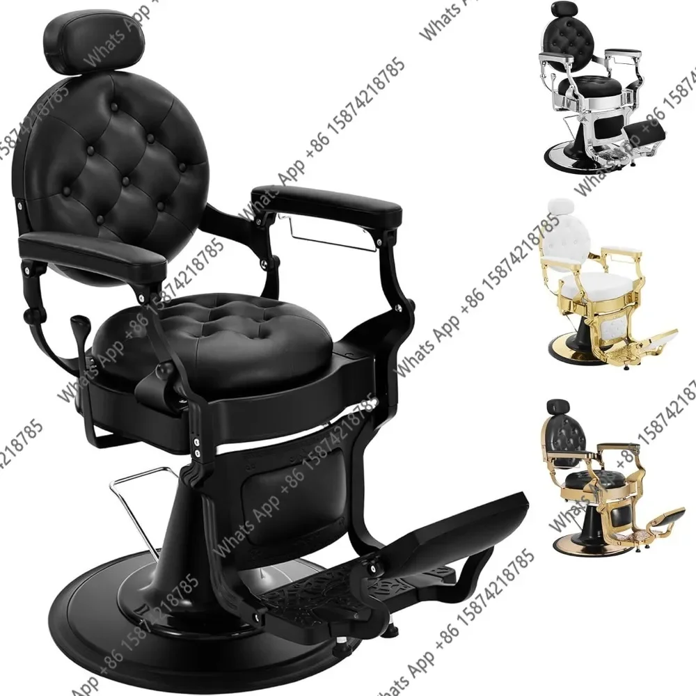 A Barber Chairs for Barbershop, Heavy Duty Hydraulic Reclining Salon Chair for Hair Stylist, All Purpose Beauty Spa Shampoo Tatt