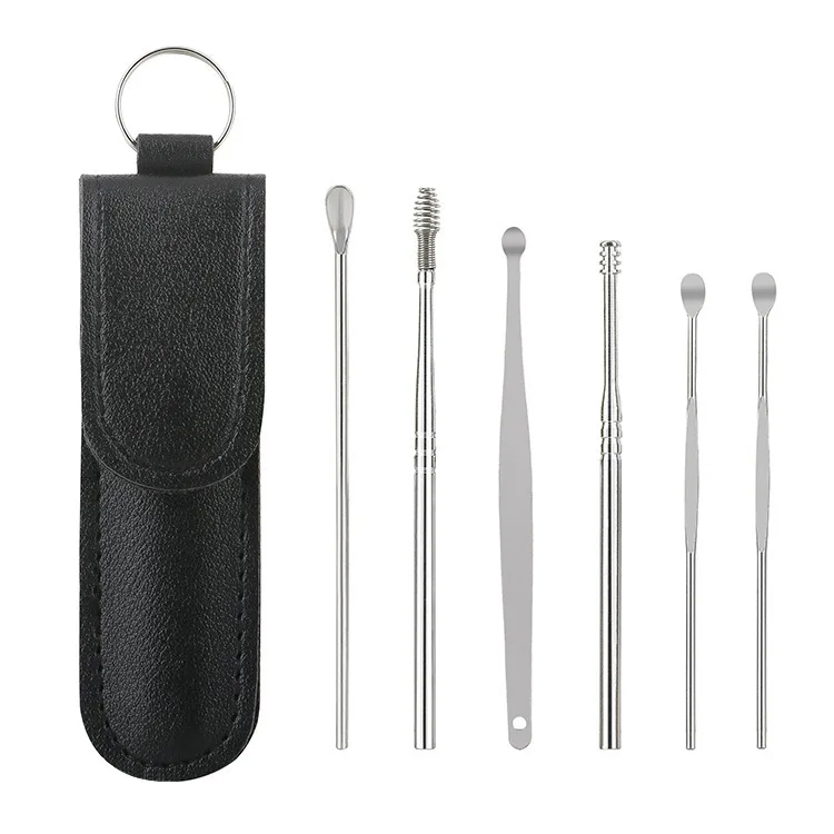 6Pcs High-Practical Spiral Ear Pick Set Safe Ear Wax Removal Tool Kit for Gentle Ear Cleaning