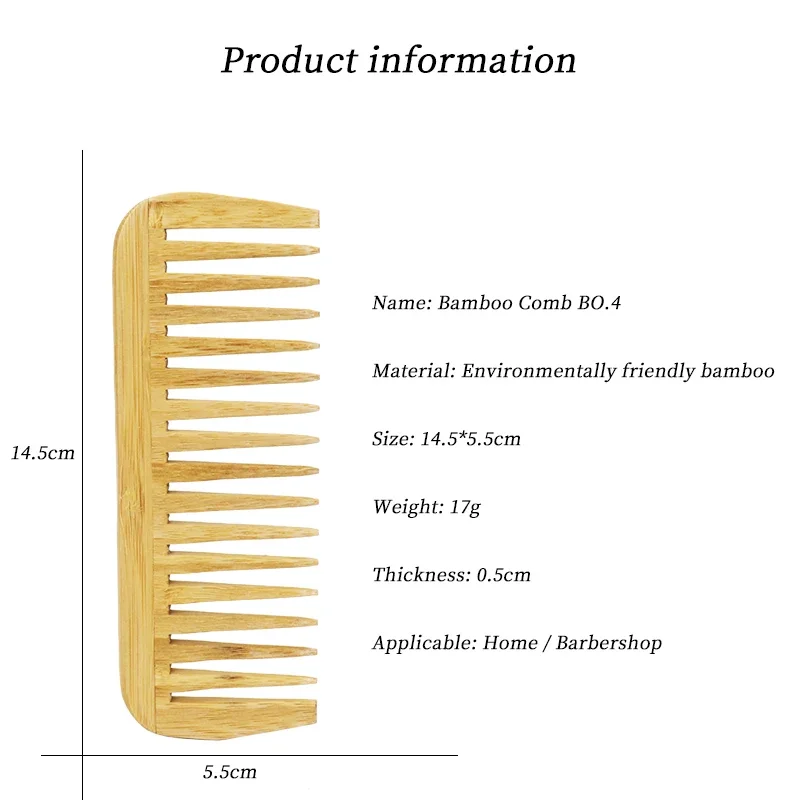 Natural wood comb, wide toothed comb, anti-static comb, suitable for various hair types For Hair Accessories