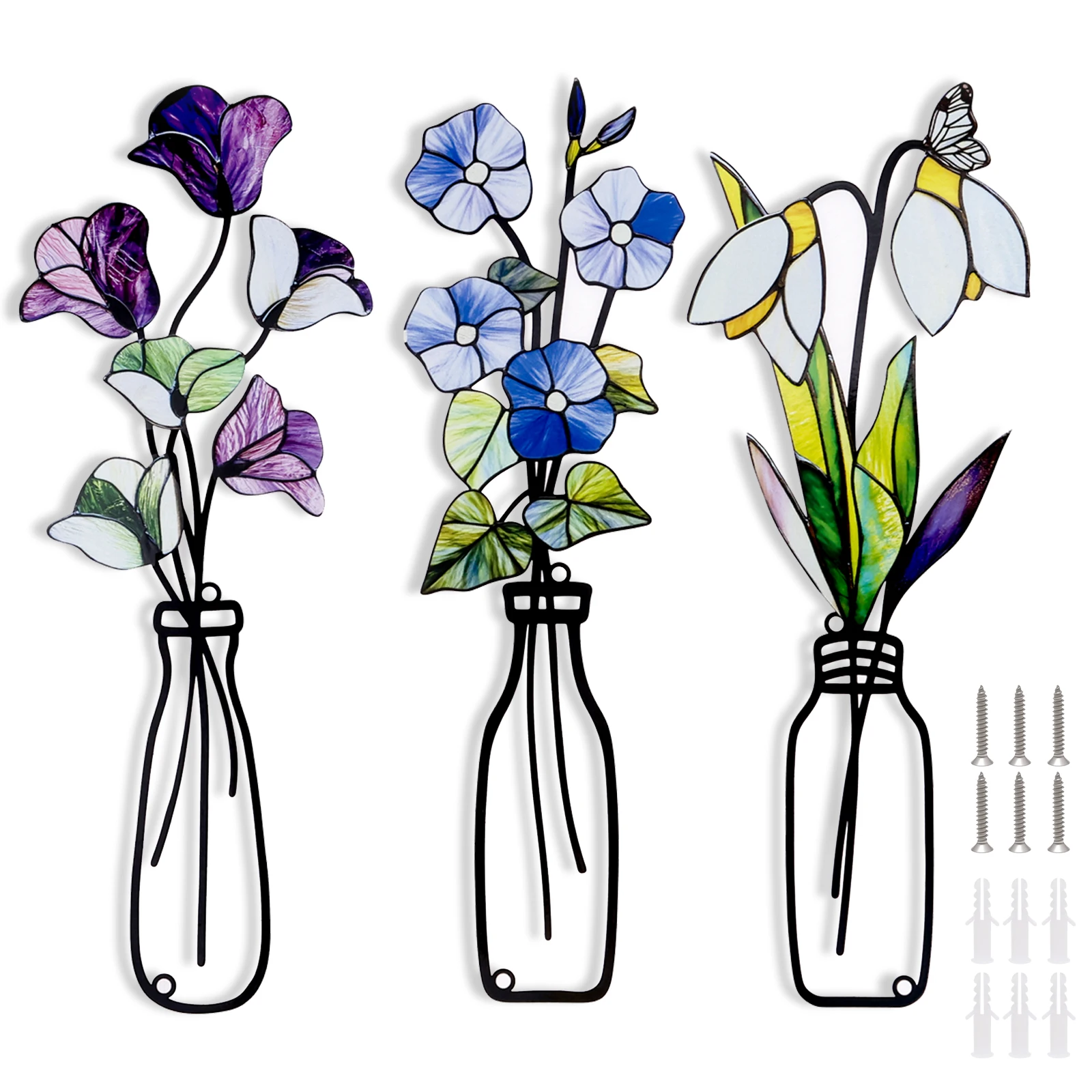 Metallblumen-Wandkunst, rustikales Bauernhaus-Dekor, minimalistische Blumen-Wanddekoration für Wohnzimmer, Veranda, Schlafzimmer, Esszimmer, Zuhause, Geschenke