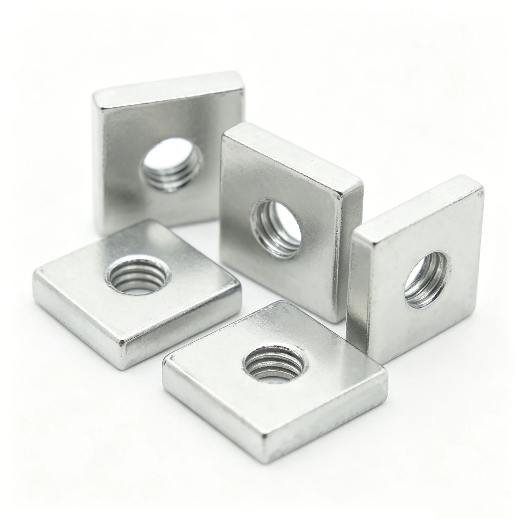DIN562 Vierkantmutter aus Kohlenstoffstahl M3 M4 M5 M6 verzinkter, verzinkter, dünner Viereckblock – Detail 2