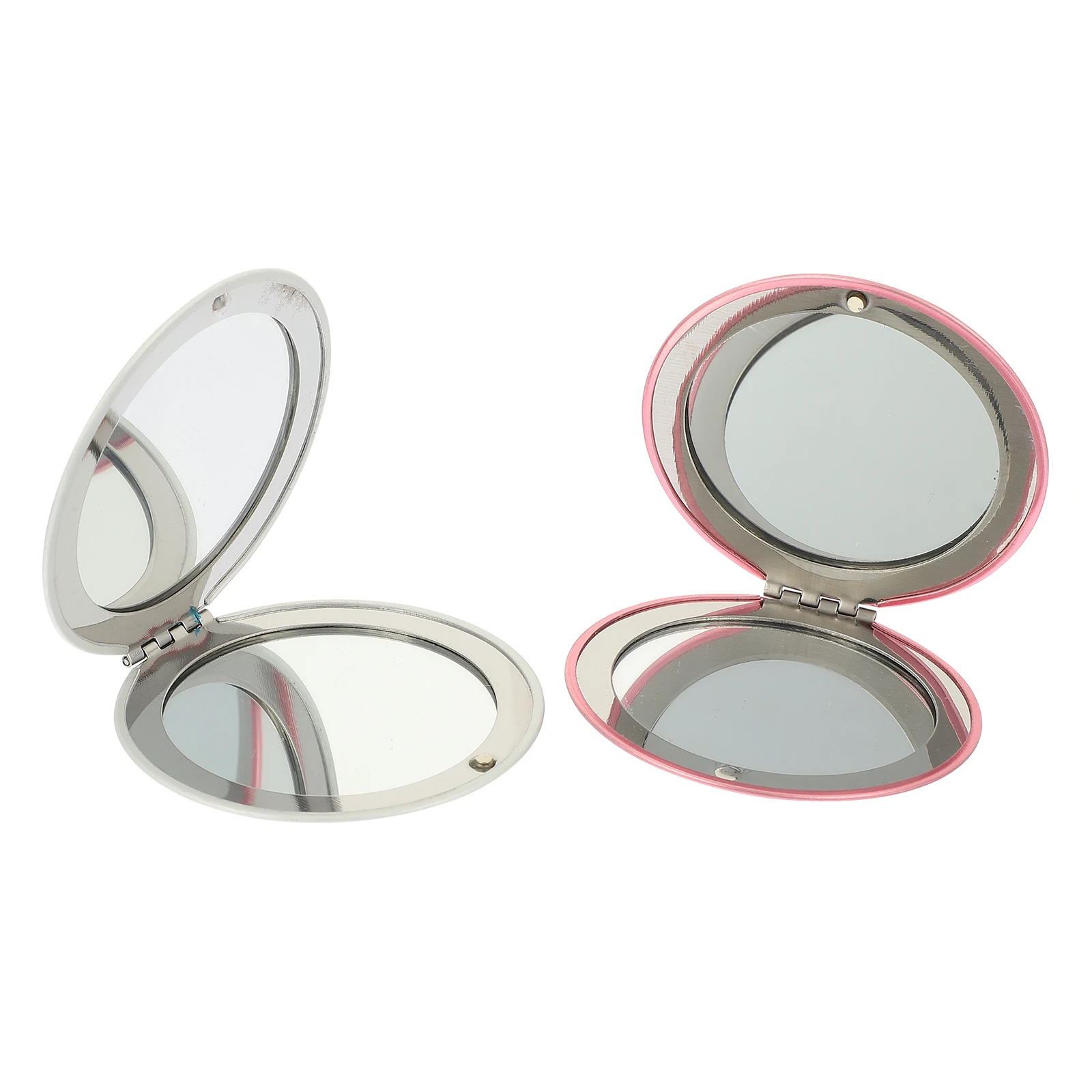 2Pcs Double-Sided Foldable Mini Makeup Mirrors Portable Compact Vanity Mirror Travel Pocket Size Mirror for Girls