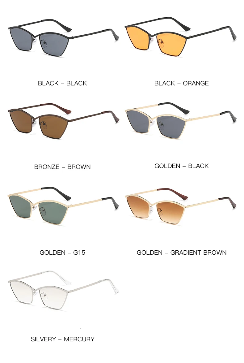 Neue trendige Cat-Eye-Sonnenbrille mit Retro-Metallrahmen, hochwertige UV-beständige Sonnenbrille für Männer und Frauen 2508 – Detail 7