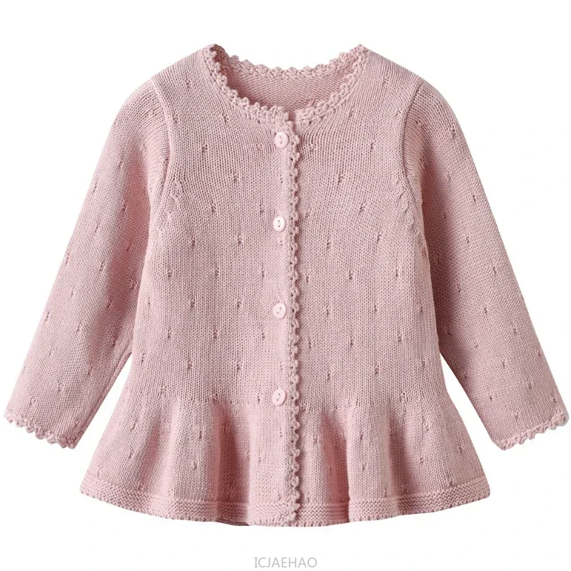 

Cardigan Dress Sweater for Baby Girls Cotton Princess Top Knit Casual Clothes Spring Autumn Outfit Infant Toddler Dresses Coat