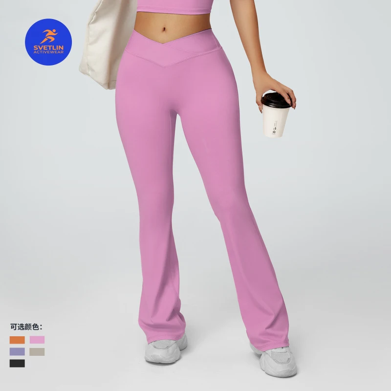 SVETLIN High Quality EU US Size Active Wear Leggings Hip-lifting Tight Yoga Slightly Flared Wide-leg Pants