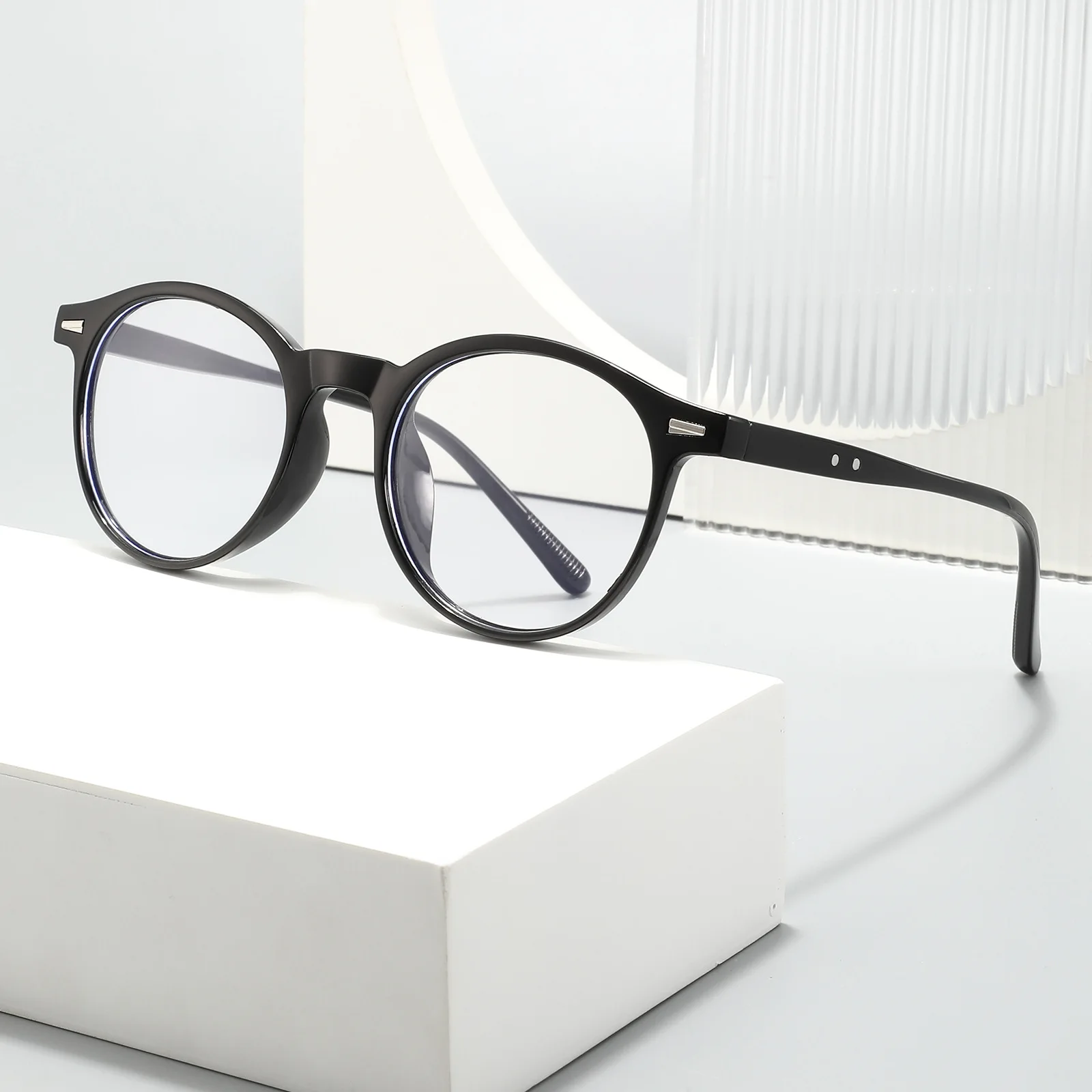 Neue Runde Computerbrille PC-Rahmen für Damen und Herren Anti-Blaulicht Kreisförmige Brillen Blaulichtfilter Optische Brillen