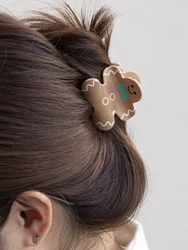 Cute Cookie Man Clamp Hair Claw Clips Acetate Crylic Hair Clip Accessories For Women