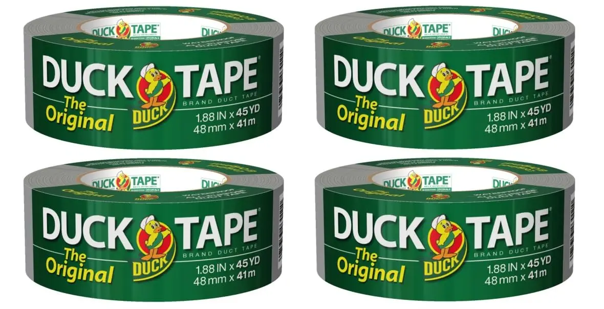 

The Original Tape Brand Duct Tape, 4 Rolls, 1.88 Inch x 45 Yards Each, Silver, 394468
