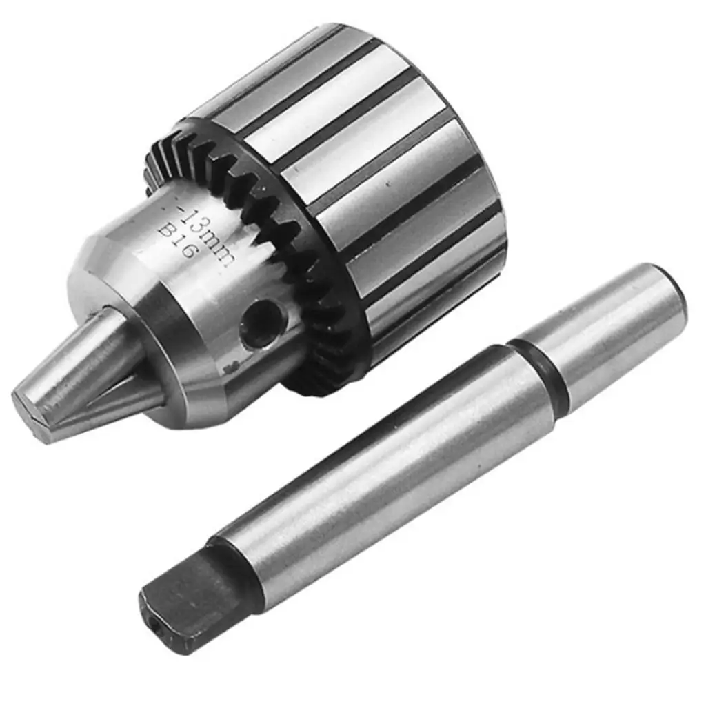 Keyless Drill Chuck MT2 Adapter Carbon Steel 1-13mm Self Tighten Tool Compatible with MK2 Lathe Drill Bit