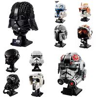 2025 New Galaxy Warriors Combat Helmet Building Blocks Set -Space Wars Commander Fighter Pilot Helmet MOC Kid Education Toy Gift