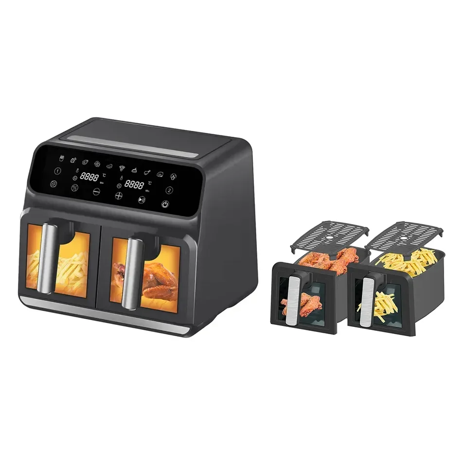 Best Selling products 2023 amazon High Quality Dual Basket 8L 9L 1700W Visual Smart Air fryer