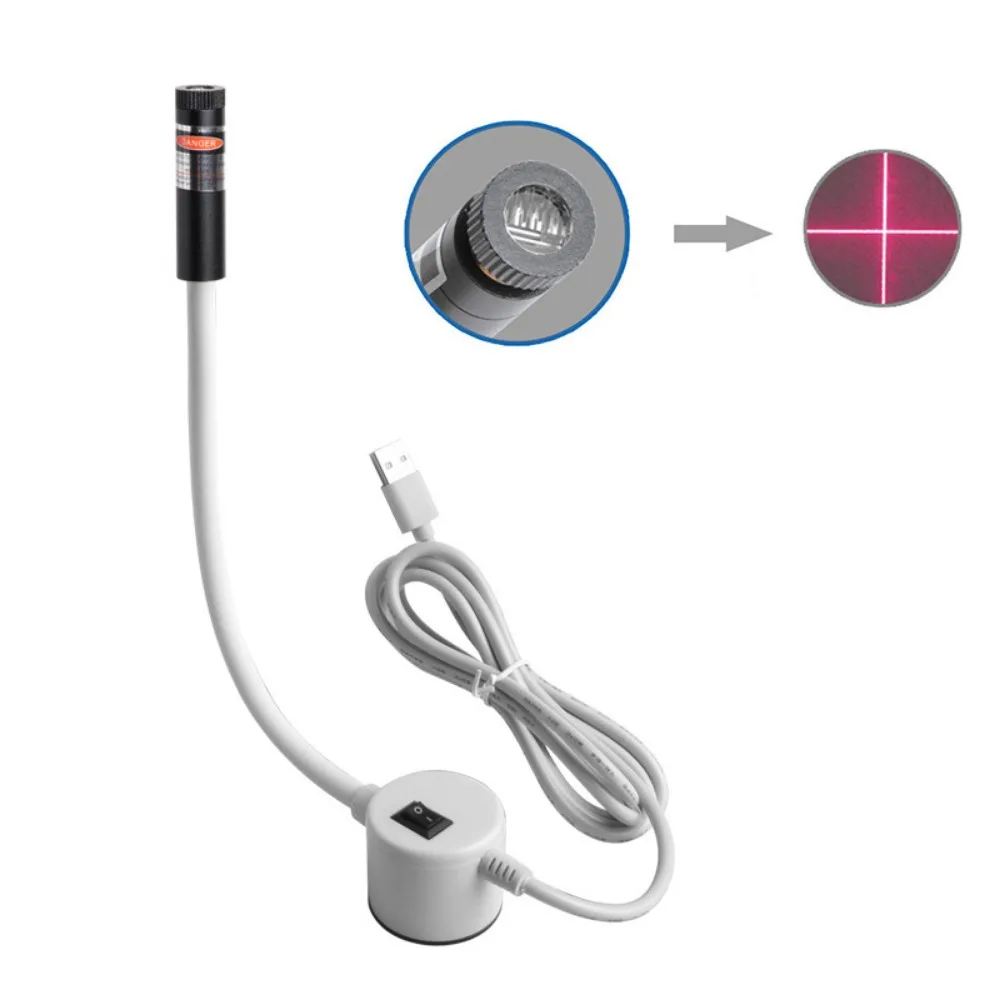 Red Laser Sewing Laser Guide Adjustable Hose Dot Line Cross Head Sewing Machine Light Magnetic Base