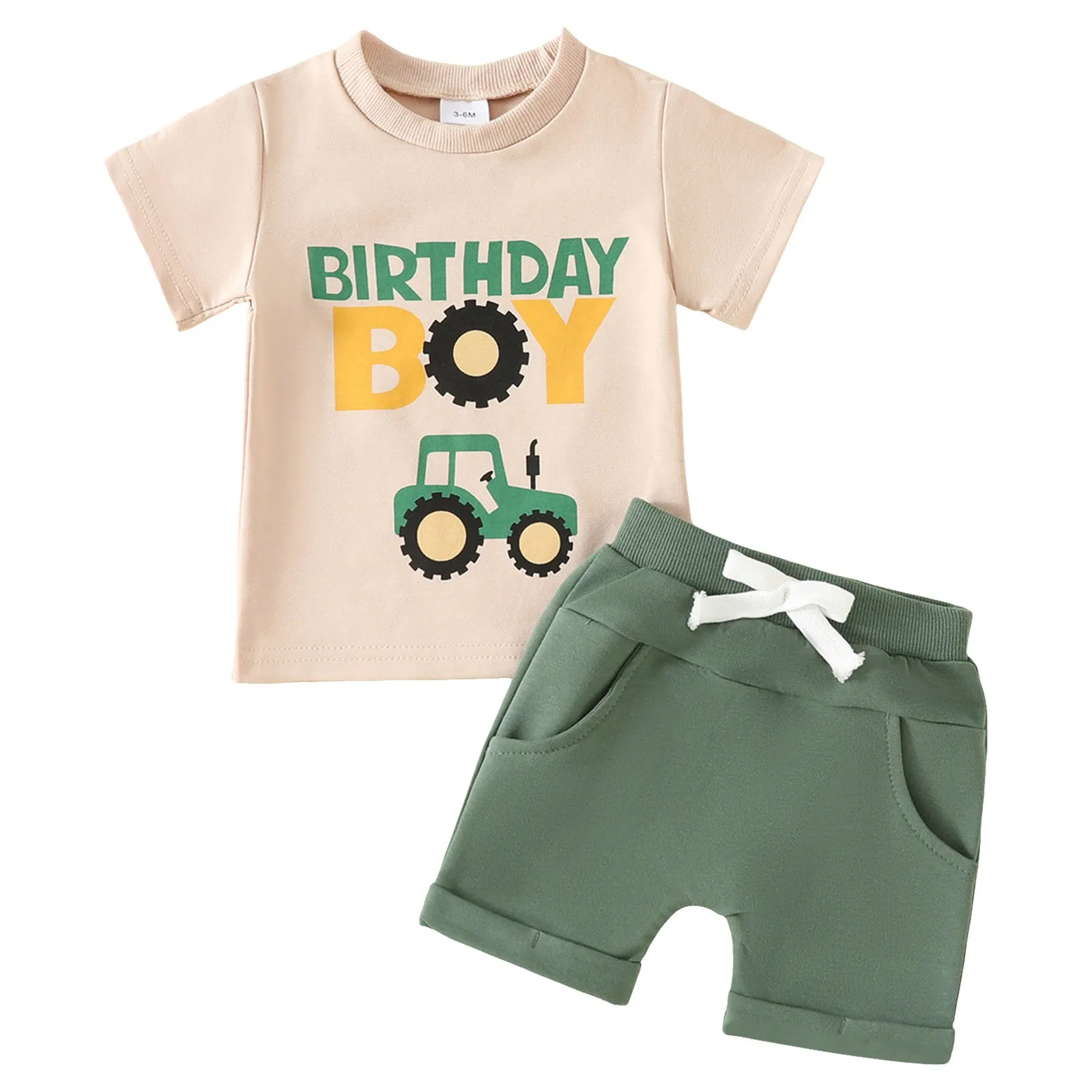 

Babies Boy Toddler Boys Baby Girls Print Pullover Kids Summer Fashion Crew Neck Solid Short Sleeved Pocket 6 Month Girl Clothes