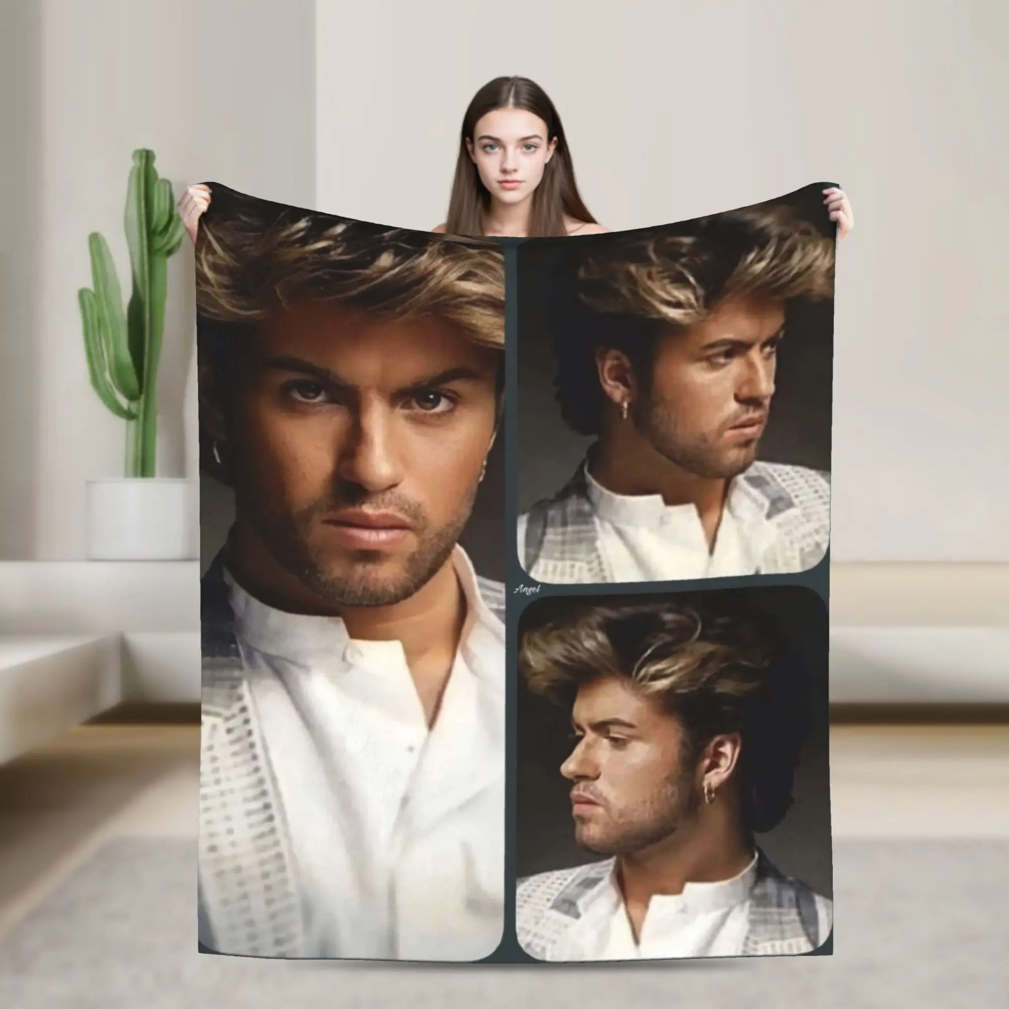 George Michae Collage Blanket Quality Warm Soft  Bedding Throws Winter Children Living Room Aesthetic Bedspread