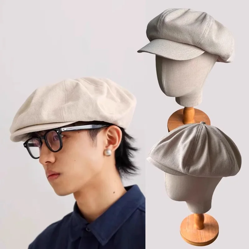 Spring Autumn Vintage Black Artist Headwear Berets Men's Formal Wear Professional Casual Dualuse Cap Unisex Cotton Male Hat