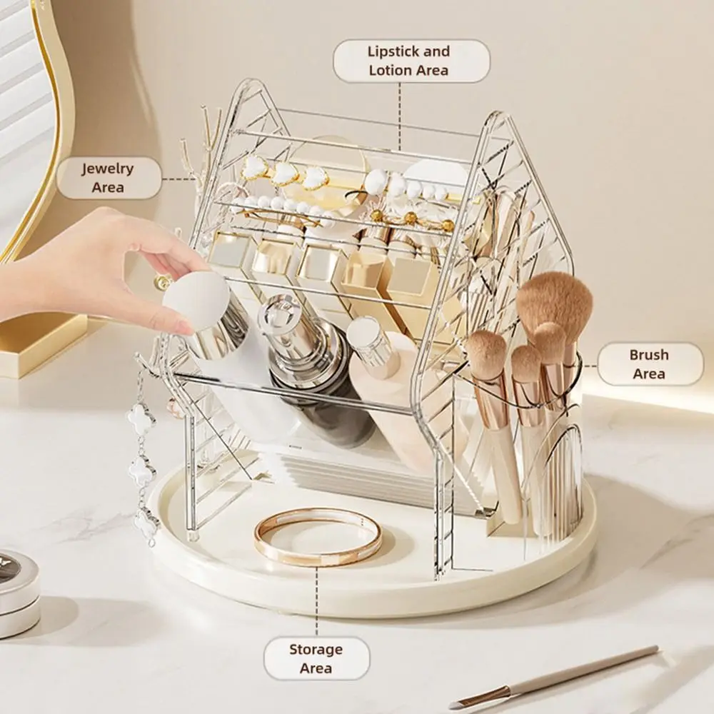 simple-360°-rotatable-cosmetics-storage-holder-household-multifunction-makeup-storage-rack-large-capacity-desktop-organizer-home