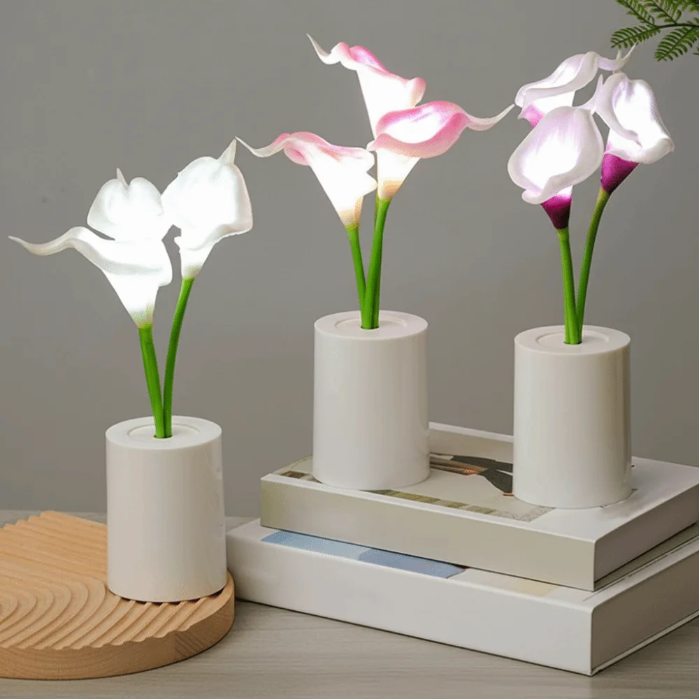 Artificial Flower Headboard Lamp Mini Size Bouquet Style Night Lamp Creative Design Creative Night Lamp Interior Design