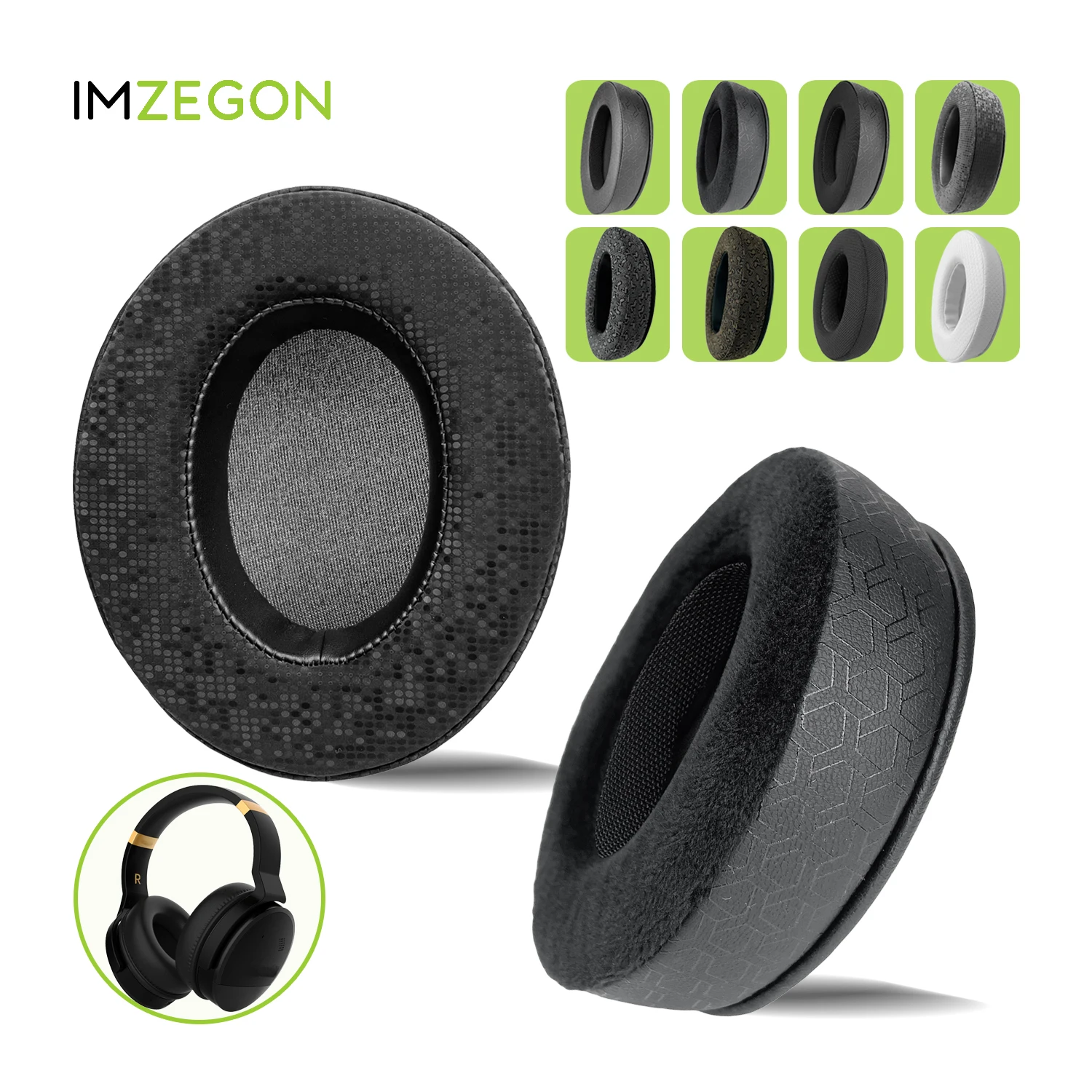 IMZEGON Replacement Earpads for Cowin E8 Headphones Ear Cushion Sleeve Cover Earmuffs Headbeam