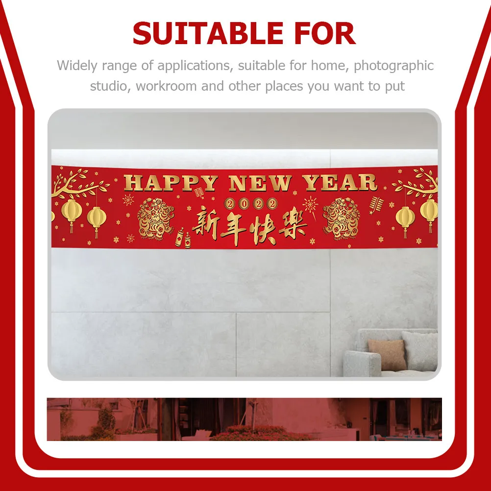 1Pcs New Year Party Background Banner Vibrant Color High Resolution Spring Festival Decor Banner for Theme Party Celebration