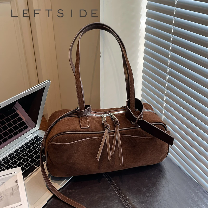 

Левая сторона, женская маленькая сумка на плечо из искусственной кожи, зима 2024, мягкая большая сумка в стиле ретро, роскошные дизайнерские трендовые женские простые сумки