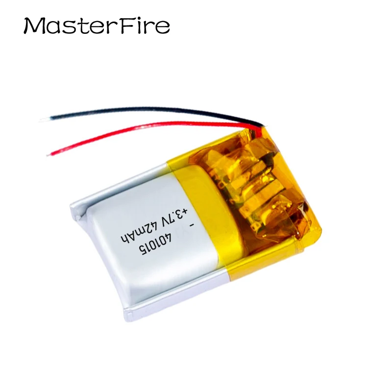 Grosir 401015 3.7V 42MAh Baterai Polimer Lithium Isi Ulang untuk Headset Bluetooth Alat Bantu Dengar Pompa Payudara Sel Tongkat Selfie